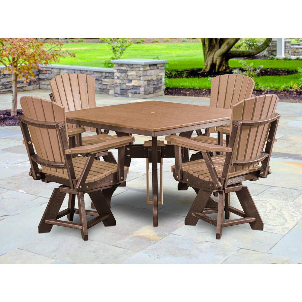 Dining Height Square Table in Cedar with a Tudor Brown Base