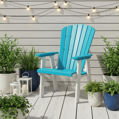 Fan Back Dining Chair, Single Seat, All-Weather HDPE, Aruba Blue