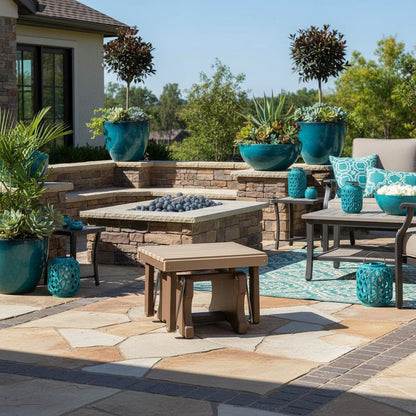 Gliding Ottoman, Footrest, All-Weather HDPE, Brown