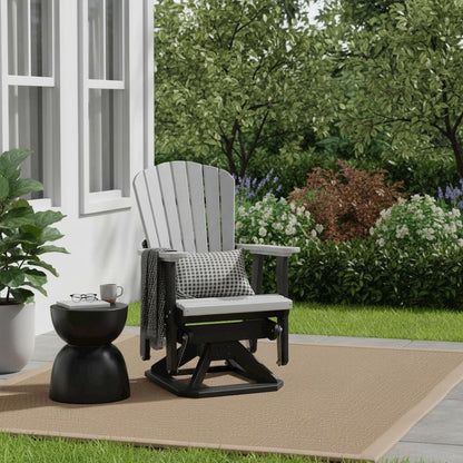 Fan Back Swivel Glider, Light Gray, Heavy Duty Polyethylene, Porch Seating