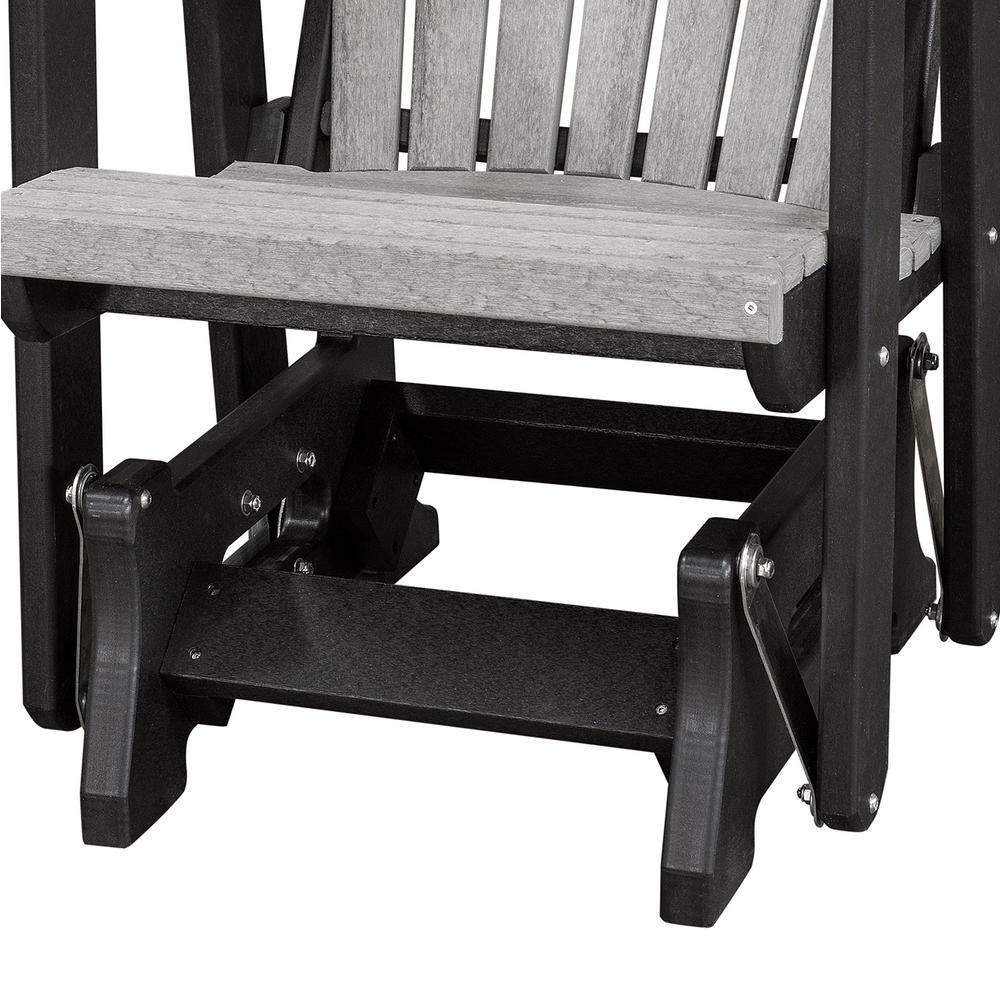 Double Glider with Center Table in Light Gray and Black