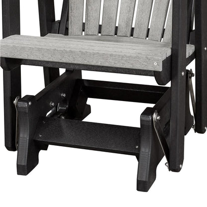 Double Glider with Center Table in Light Gray and Black