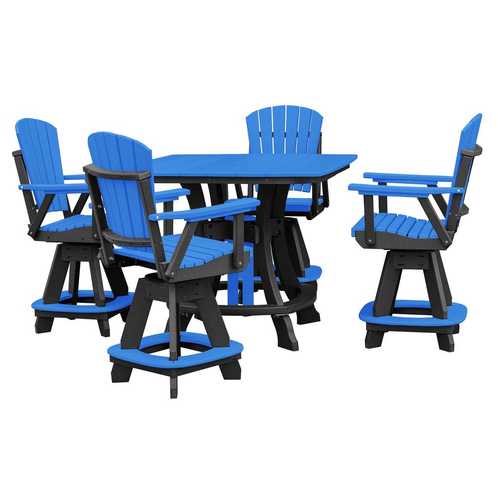OS Home and Office Model 44S-C-BBK Counter Height Square Table in Blue with Black Base