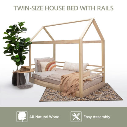 American Furniture Classics Twin Size House Bed on Raised Platform