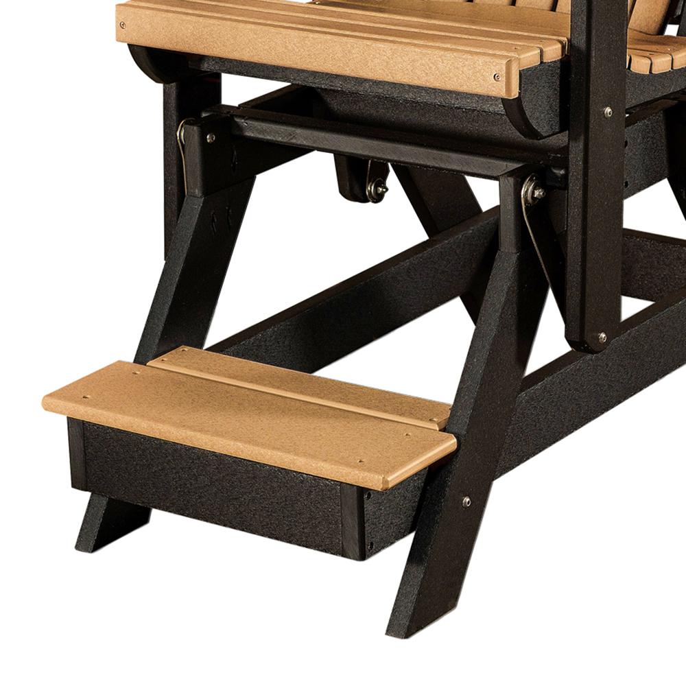 OS Home and Office Model 516CBK-K Double Balcony Height Glider with Center Table in Cedar and Black