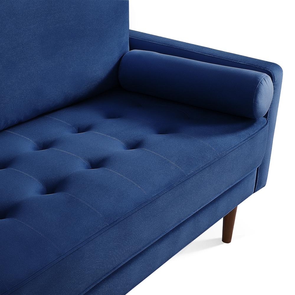 69 Inch Wide Upholstered Two Cushion Sofa with Bolster Pillows