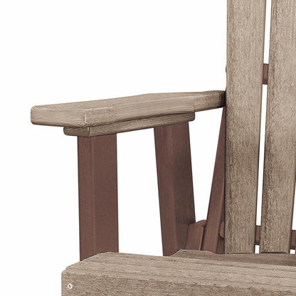 Double Glider with Center Table in Weatherwood and Tudor Brown