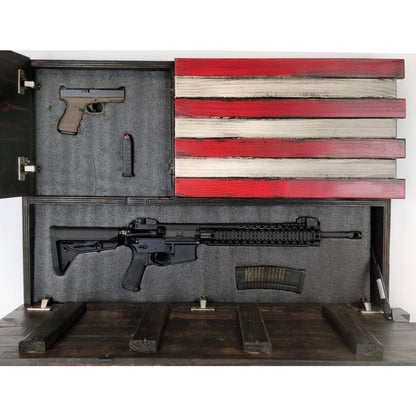 FurniFact American Flag Wall Gun Concealment with Two Secret Compartments