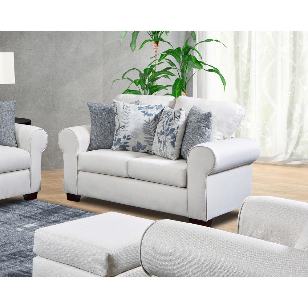 Living Room Pembroke Loveseat with Four Throw Pillows