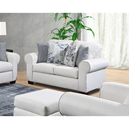 Living Room Pembroke Loveseat with Four Throw Pillows