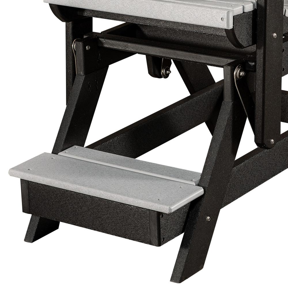 Fan Back Balcony Glider Made in the USA- Light Gray, Black