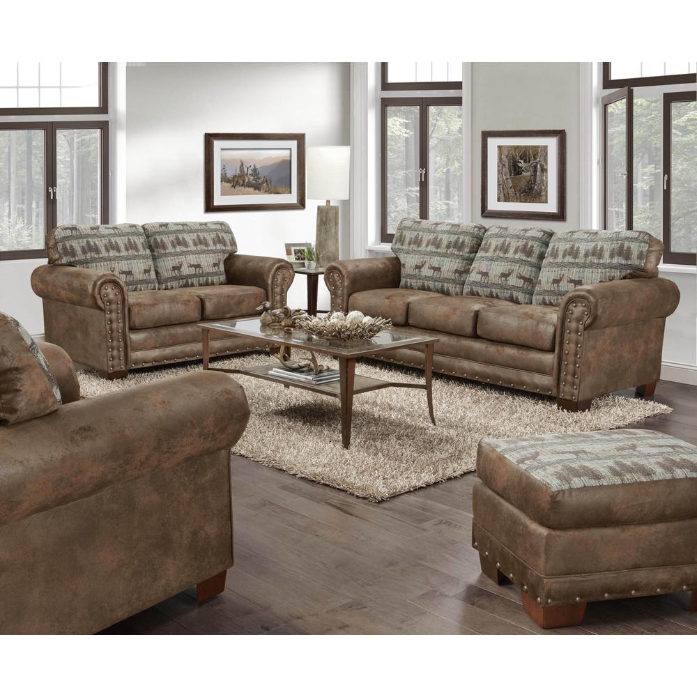 American Furniture Classics Model 8500-90S Deer Teal Lodge 4-Piece Set with Sleeper