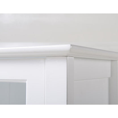White Glass Door Accent and Display Cabinet