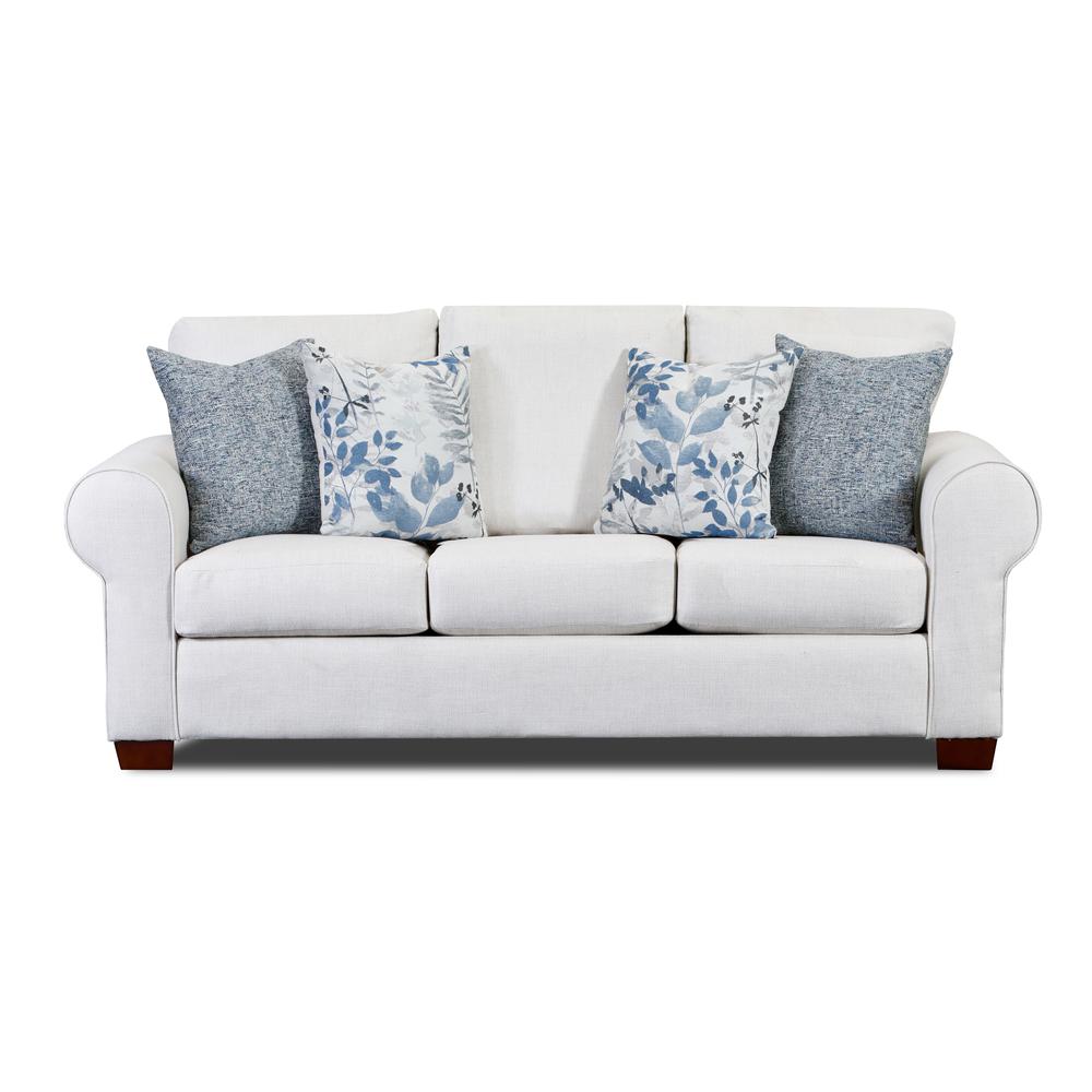 Living Room Pembroke Sofa with Four Throw Pillows