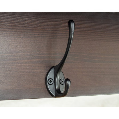 Decorative Coat Rack and Storage Accent Rack in Espresso