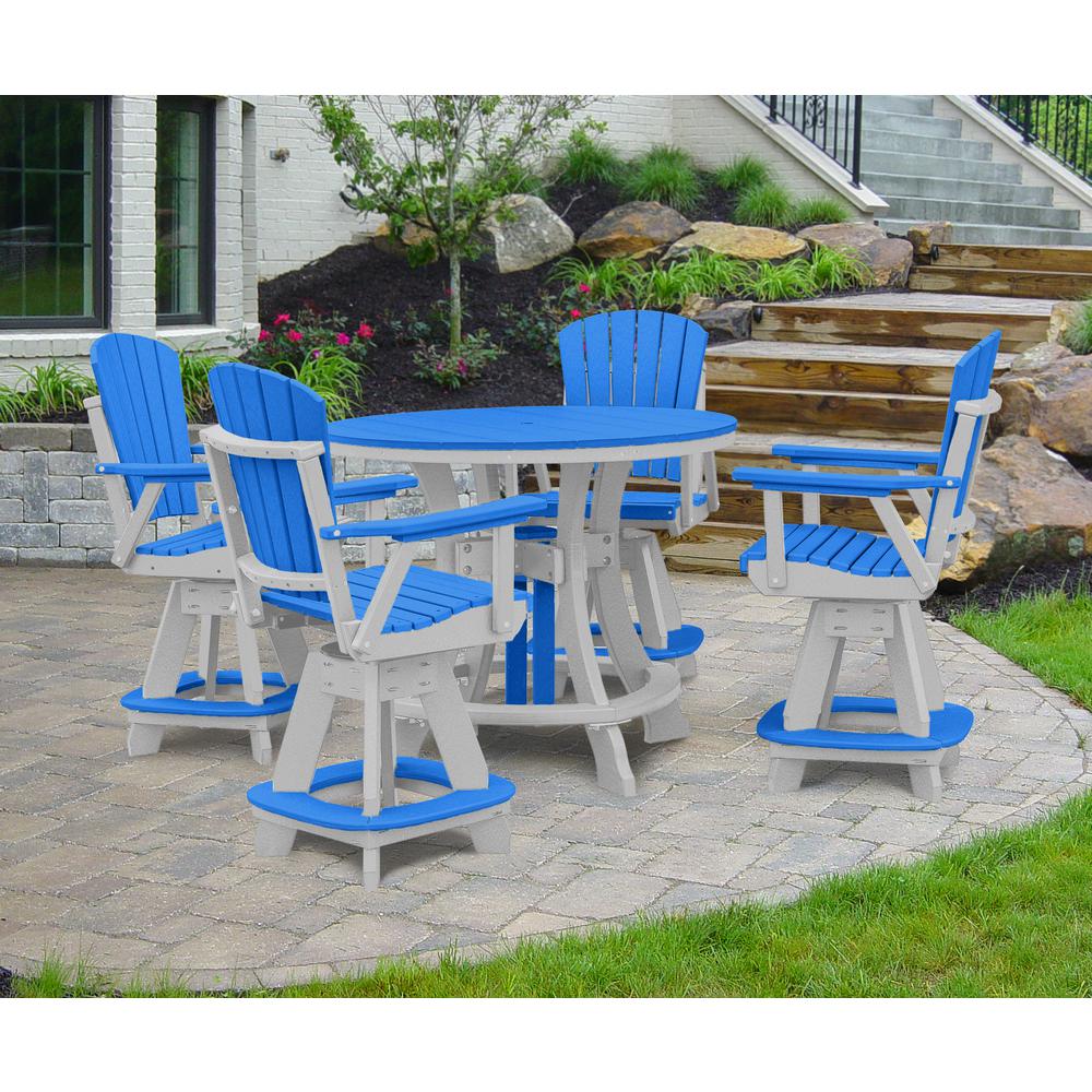 OS Home and Office Model 130-C-BW Counter Height Swivel Arm Chair in Blue on a White Base