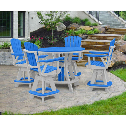 OS Home and Office Model 130-C-BW Counter Height Swivel Arm Chair in Blue on a White Base