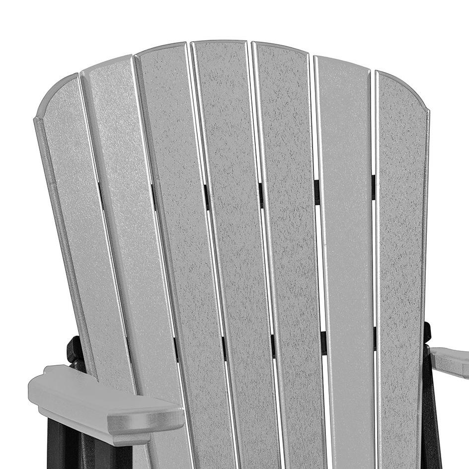 Fan Back Balcony Glider Made in the USA- Light Gray, Black