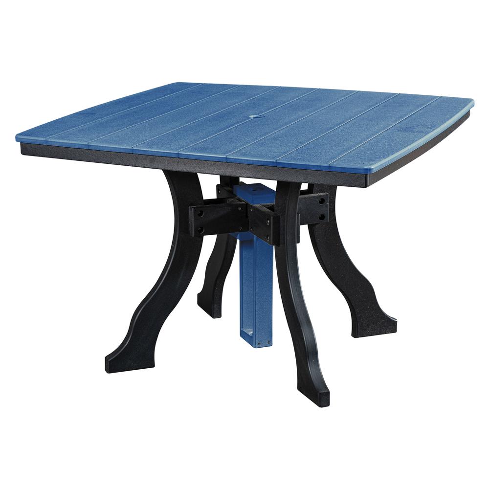 Dining Height Square Table in Blue with a Black Base