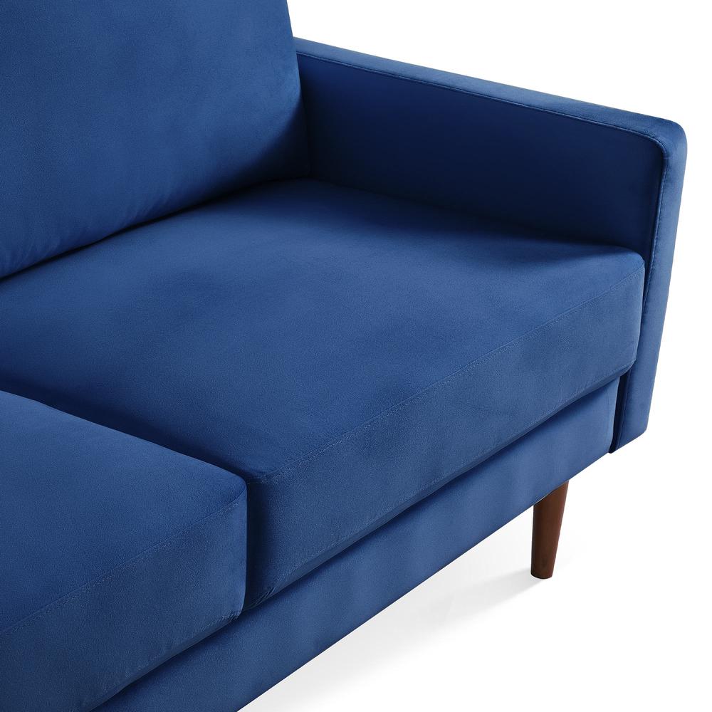 69 Inch Wide Upholstered Two Cushion Sofa with Square Arms