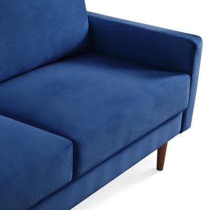 69 Inch Wide Upholstered Two Cushion Sofa with Square Arms