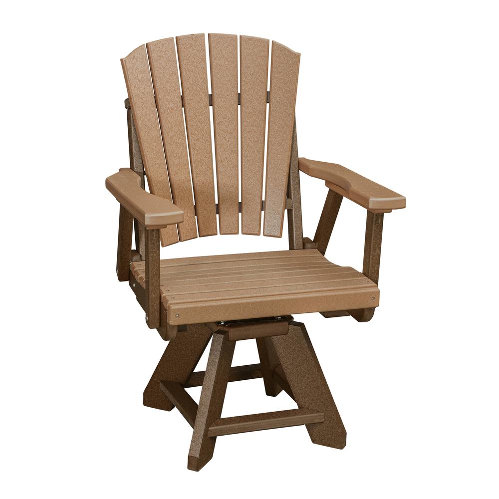 Dining Height Swivel Arm Chair in Cedar with a Tudor Brown Base