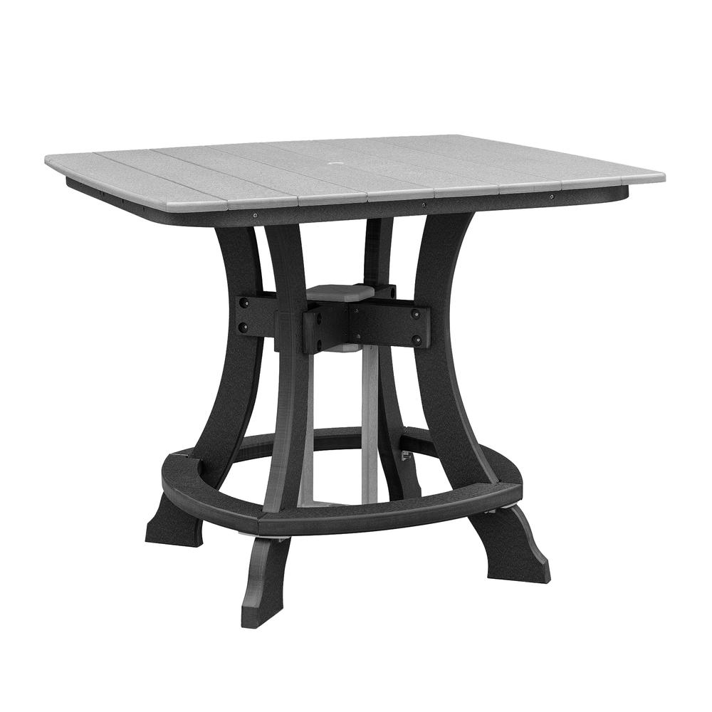OS Home and Office Model CS130LGB-K Five Piece Square Counter Height Dining Set in Light Gray on a Black Base