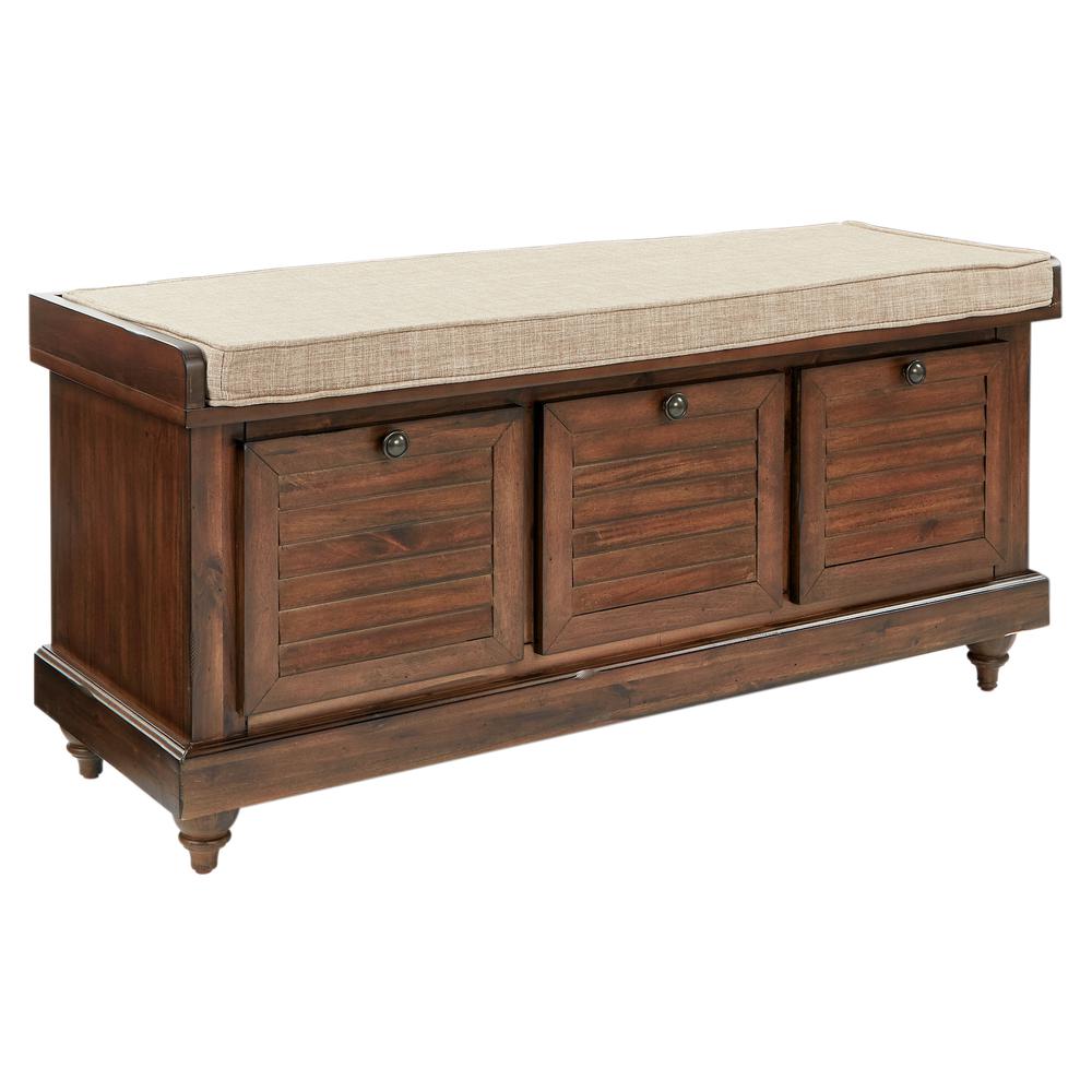 Dover Storage Bench in Distressed Brown ASM, DOV-DB