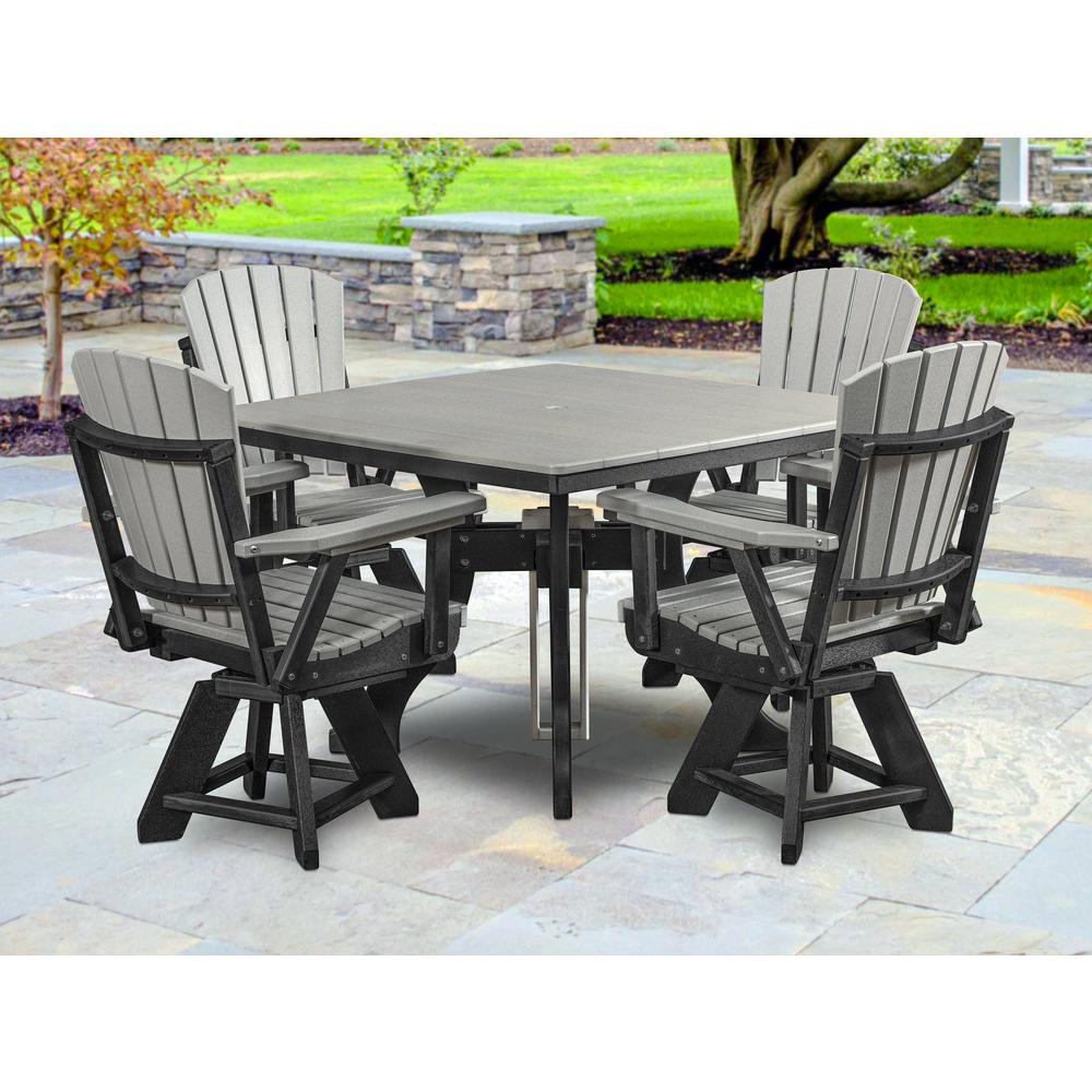 Dining Height Square Table in Light Grey with a Black Base
