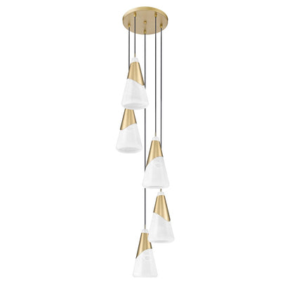 Z-Lite Aimie 5 Light Chandelier, Modern Gold