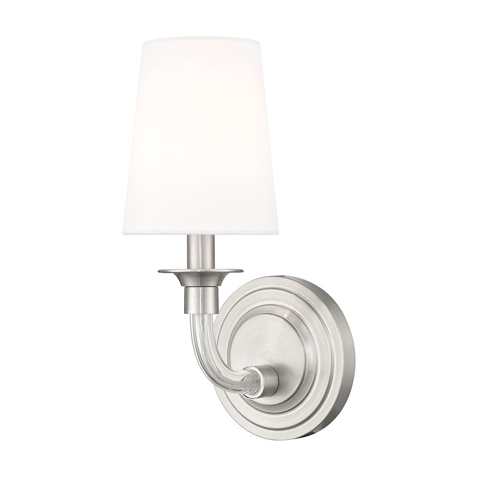 Z-Lite Katerina 1 Light Wall Sconce in Brushed Nickel Frame Finish