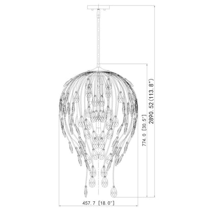 Z-Lite 6 Light Pendant, Brushed Nickel