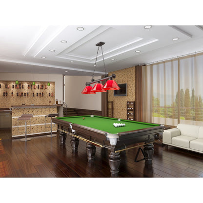 Z-Lite Cordon 3 Light Billiard, Steel Frame, Red Shade Color