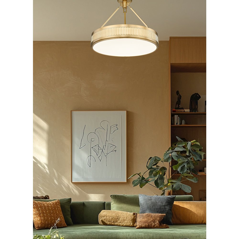 Z-Lite 3 Light Semi Flush Mount, Modern Gold