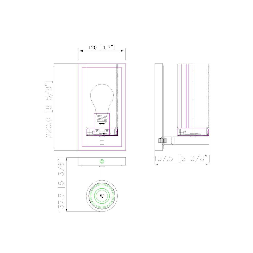 Z-Lite Danica 1 Light Wall Sconce in Chrome color, Steel frame