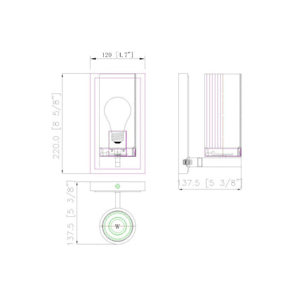 Z-Lite Danica 1 Light Wall Sconce in Chrome color, Steel frame