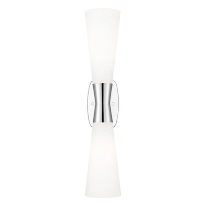 Z-Lite 2 Light Wall Sconce, Polished Nickel