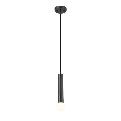 Z-Lite Stari 1 Light Pendant in Matte Black color, Steel frame