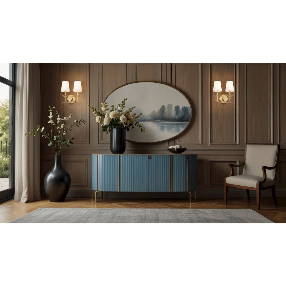 Z-Lite 2 Light Wall Sconce, Gold Leaf