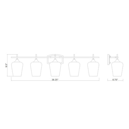 Z-Lite 5 Light Vanity, Burnished Brass