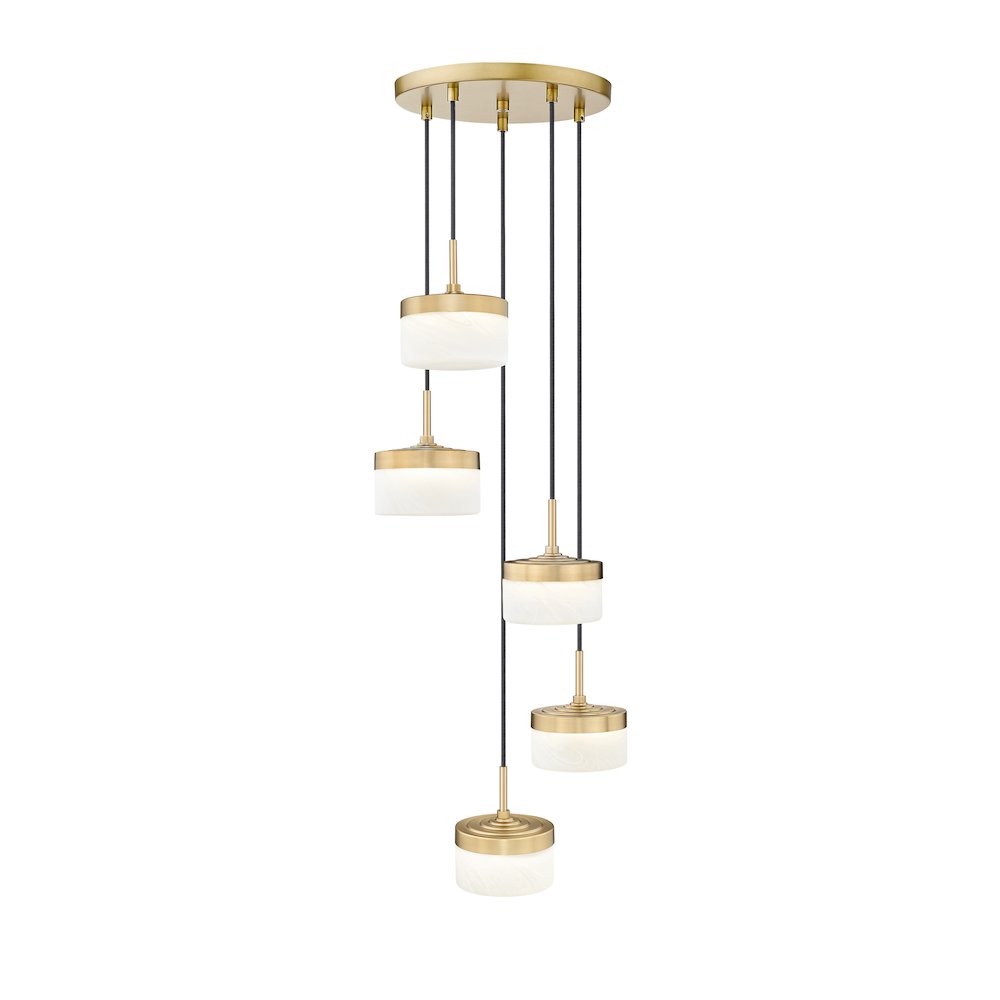 Z-Lite 5 Light Chandelier, Modern Gold