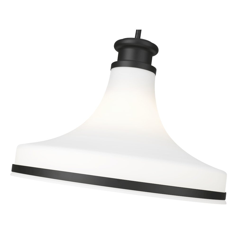 Z-Lite 1 Light Pendant, Matte Black