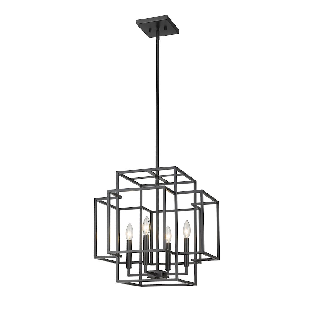 Z-Lite Titania 4 Light Chandelier, Matte Black