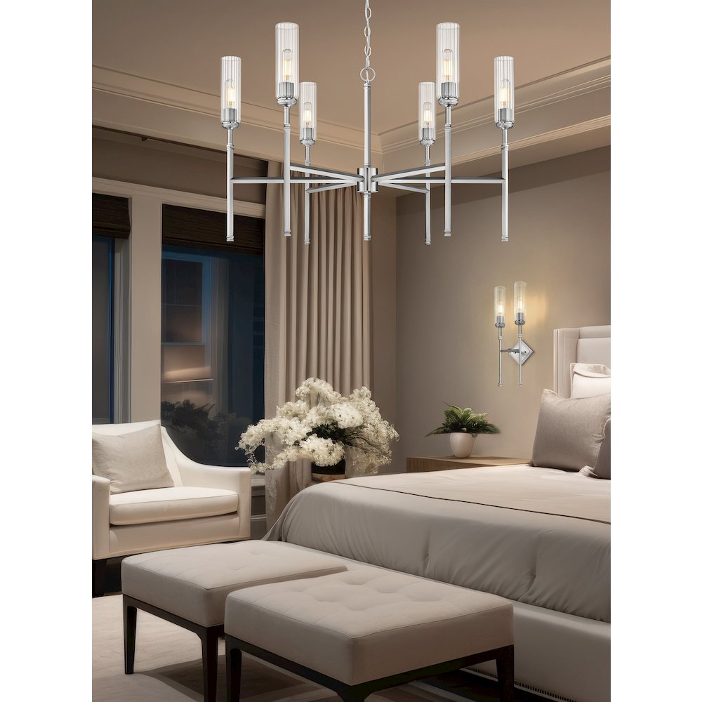Z-Lite 6 Light Chandelier, Brushed Nickel