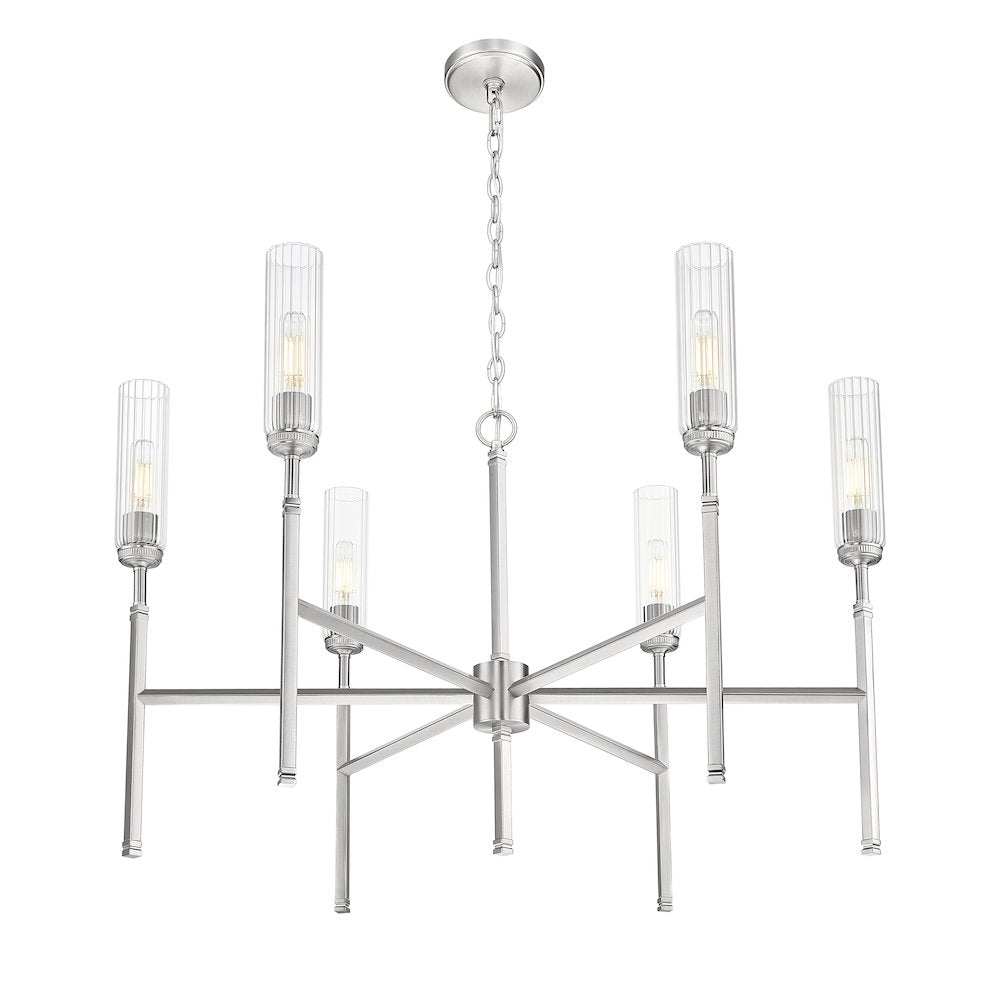 Z-Lite 6 Light Chandelier, Brushed Nickel