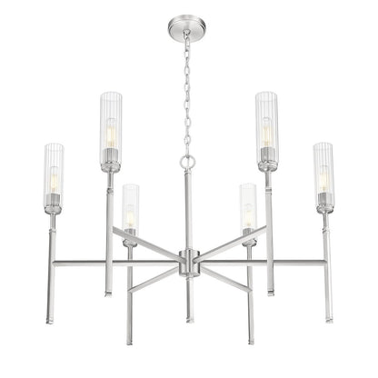 Z-Lite 6 Light Chandelier, Brushed Nickel