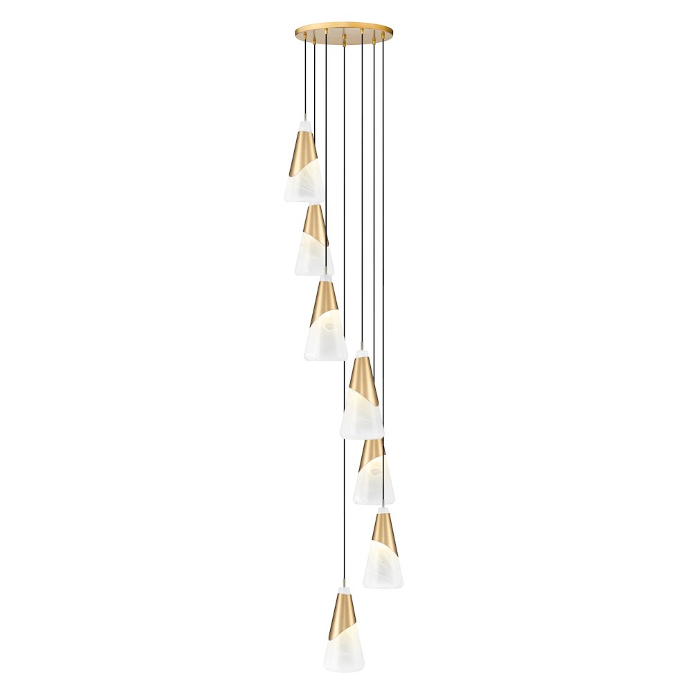 Z-Lite Aimie 7 Light Chandelier, Modern Gold
