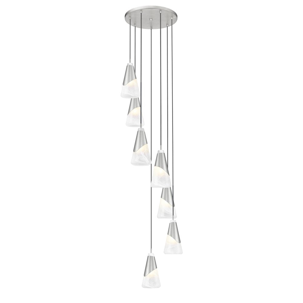 Z-Lite Aimie 7 Light Chandelier, Brushed Nickel
