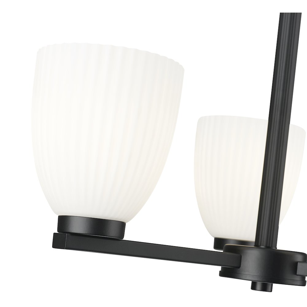 Z-Lite Naya 3 Light Chandelier in Matte Black color, Steel frame