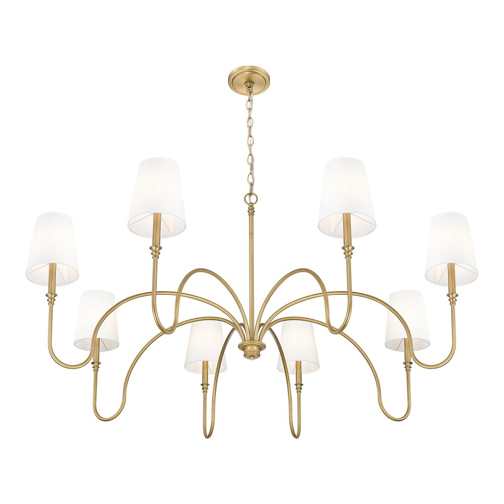 Z-Lite 8 Light Chandelier, Rubbed Brass